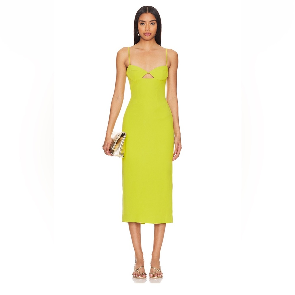 Bardot Vienna Midi dress in lime size 4